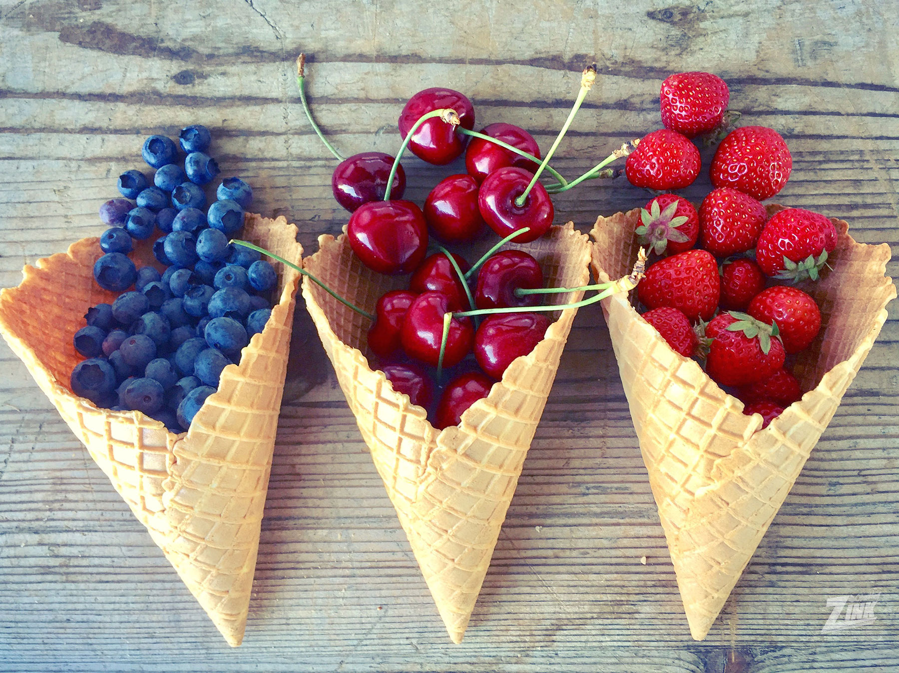 Obst in Waffel